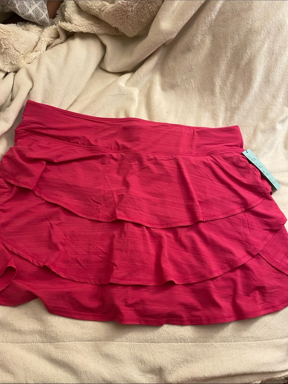Ideology Hot Pink Layered Ruffle Skort
